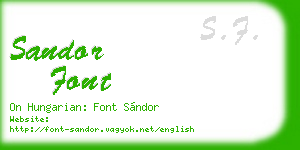 sandor font business card